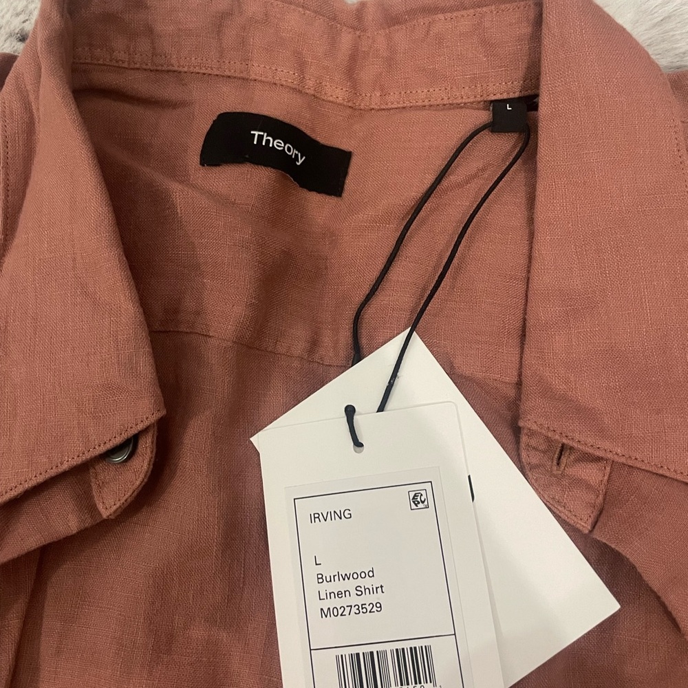 Theory Burlwood Mens Linen Shirt Sz L - Picture 9 of 9